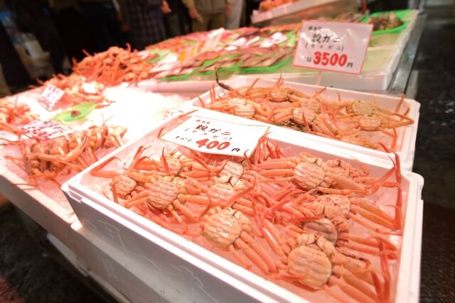 境港水産物直売センターのカニの写真