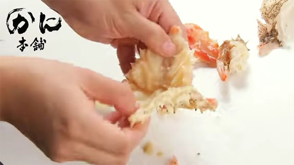 甲羅を外している所