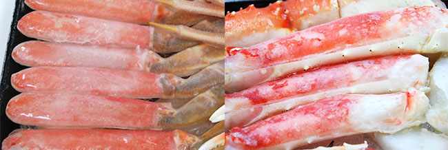 実際に買ったズワイガニとタラバガニの写真